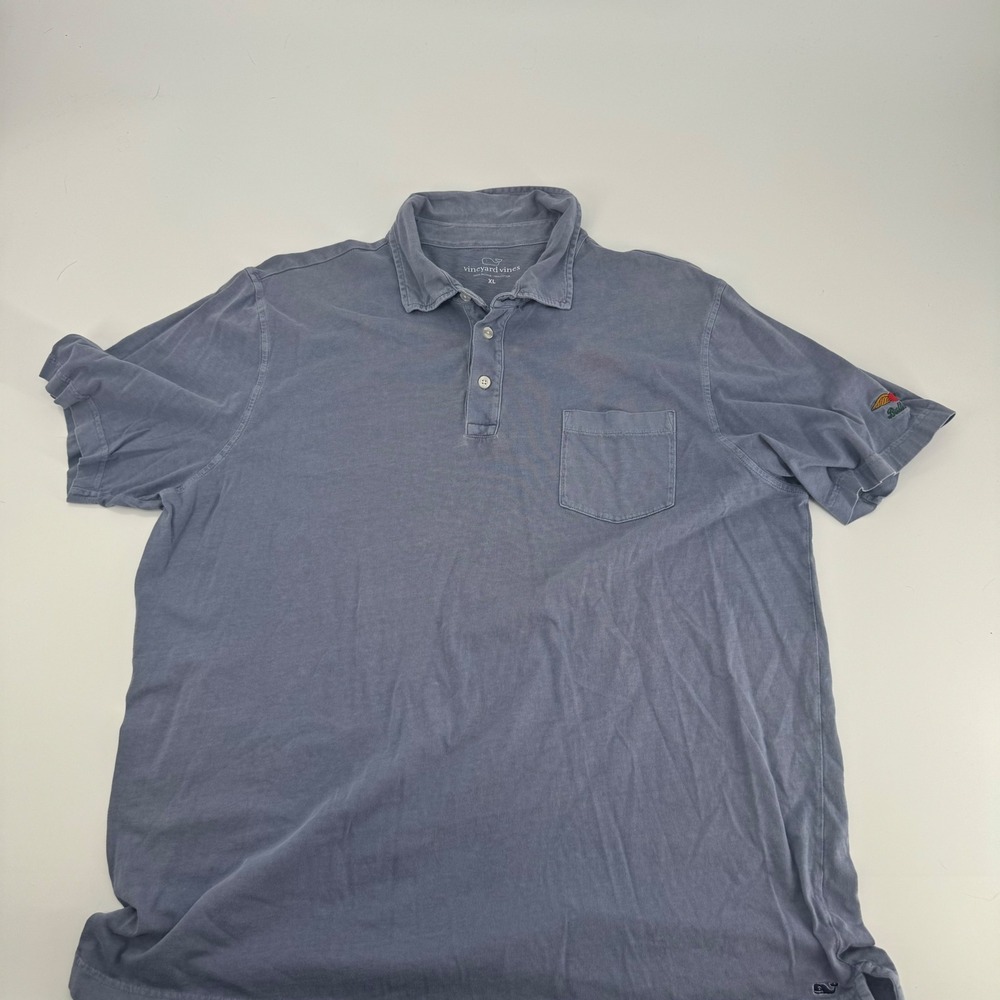 Vineyard Vines Mens XL Polo Shirt Balitzrol Golf Blue Short Sleeve